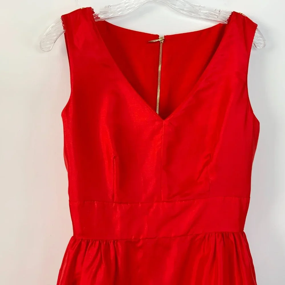 Kate Spade New York Red Heritage it & Flare Silk Dress Sz 8